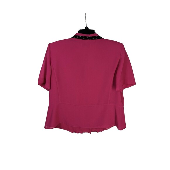 Danny & Nicole Pink Pleated Button Front Career Dress Jacket Size 16W - Picture 2 of 5